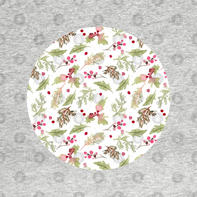 Christmas Loose Floral Watercolor by Harpleydesign